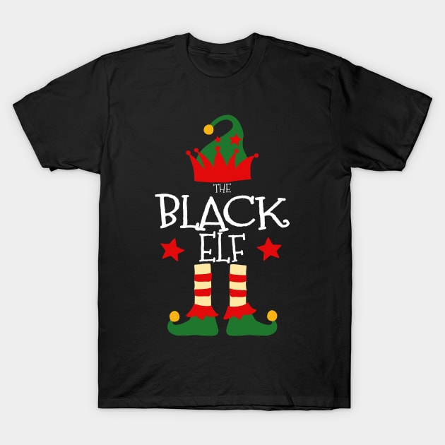 Black Elf Matching Family Group Christmas Party Pajamas T-Shirt by uglygiftideas